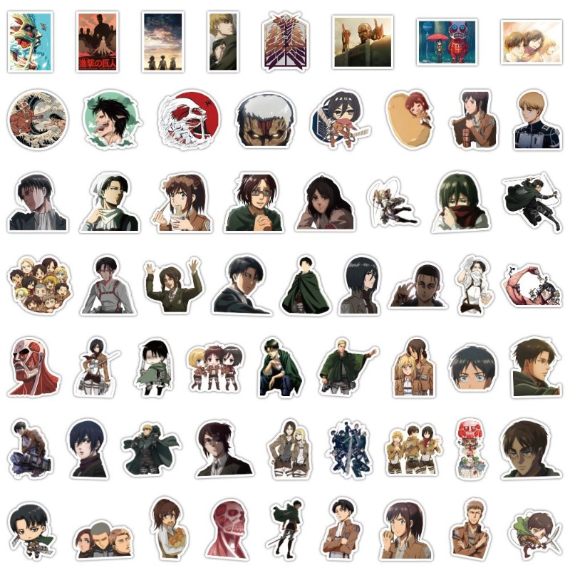 Laptop Bag Waterproof - 60 autocollants anime Attack on Titan,