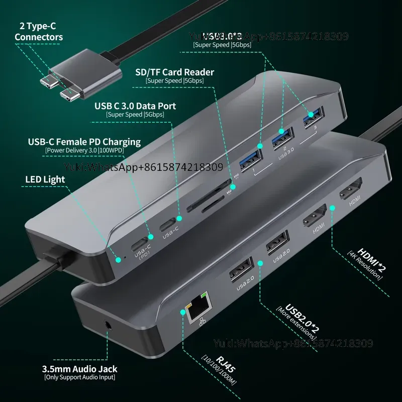 Station d'accueil USB-C 5 port - Usb C Docking Hub avis et prix
