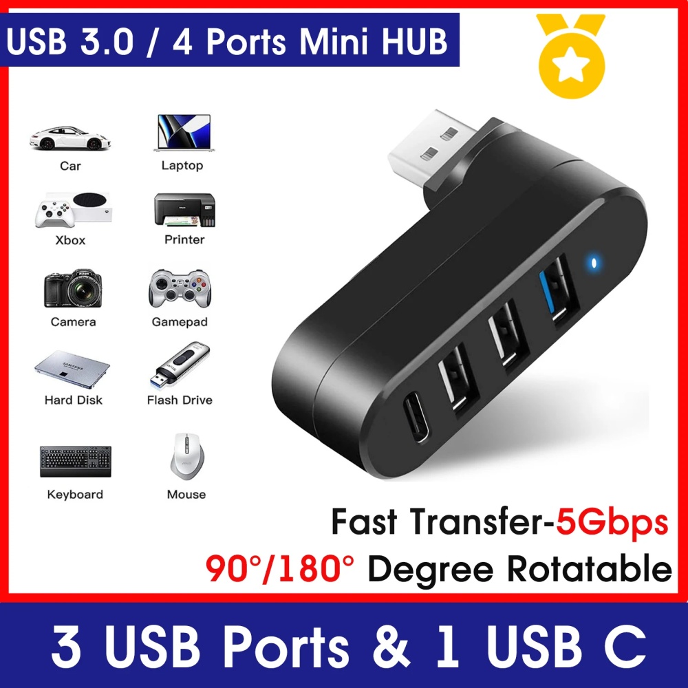 Mini Hub USB 3.0 à 4 Ports, Bo - Laptop Accessories Macbook avis et prix